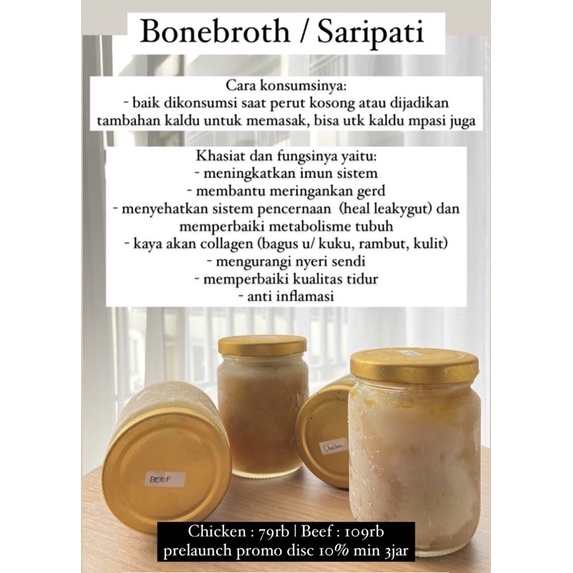 

BONEBROTH Saripati Ayam / Sapi BROTH BARN