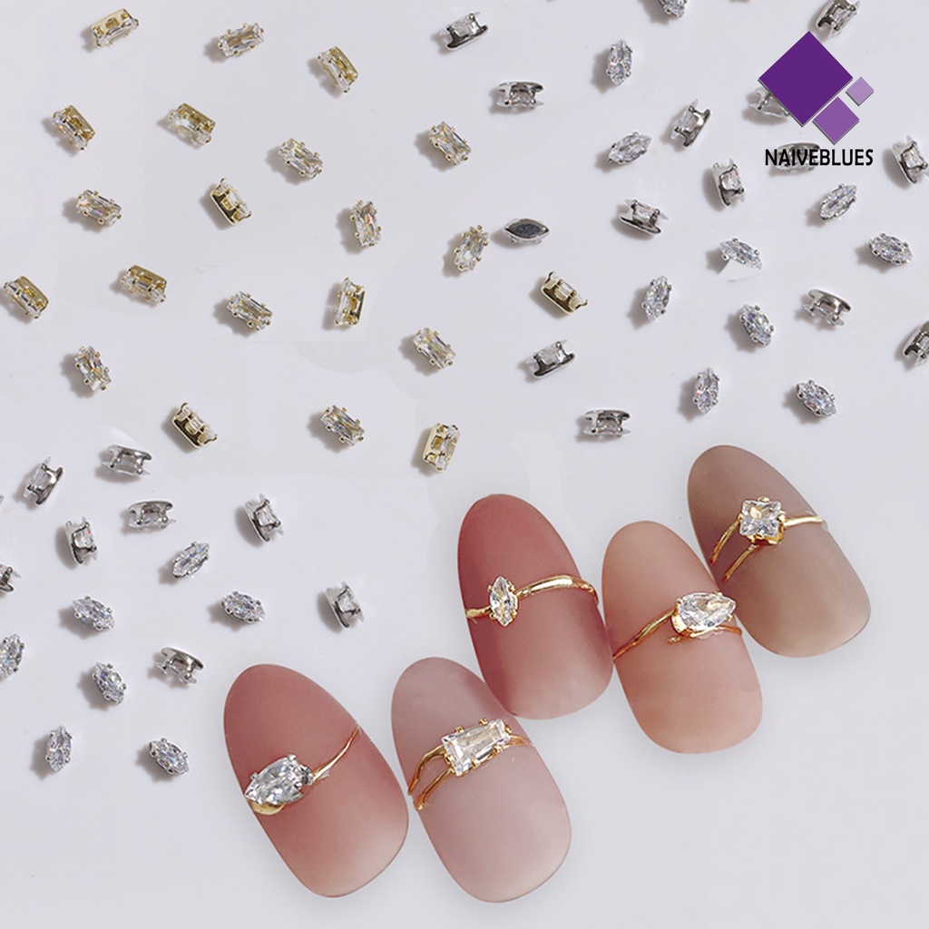 Naiveblue &gt; 1 Kantong Berlian Imitasi Bentuk Asimetris 3D Untuk Dekorasi Nail Art