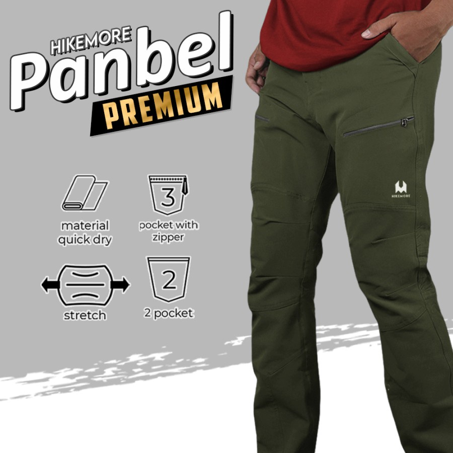 Hikemore Panbel Premium Celana Panjang Gunung Outdoor Cargo Quickdry Dry Fit Original LIVE