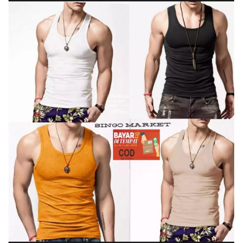 kaos dalam pria isi 3pcs model singlet