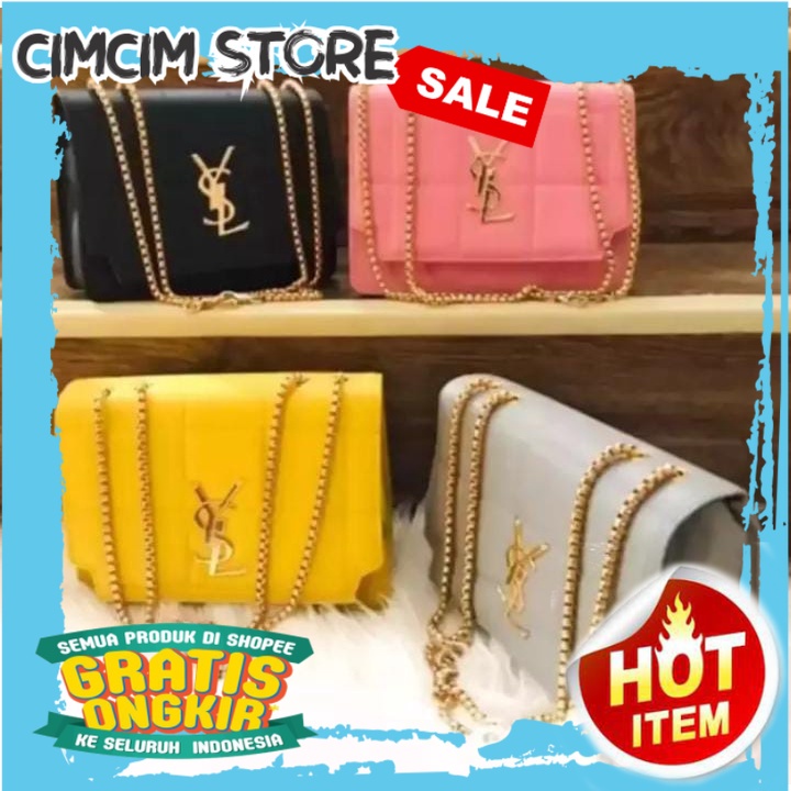 TAS SELEMPANG WANITA IMPORT TERMURAH / tas selempang wanita rantai ulir/tas bahu premium import/slin