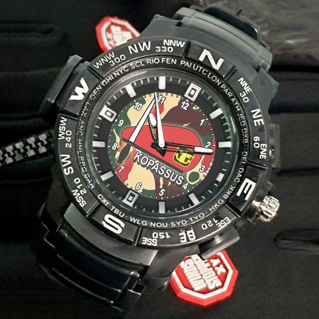 (EXCLUSIVE) Jam Tangan KOPASSUS motif 8 Sport Bagus