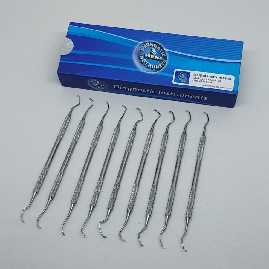 Alat Medis Alkes Dental Gracey Curettes Set (9pcs)|Renz Surgical|Dental|Operasi Dental|Gudang Medis