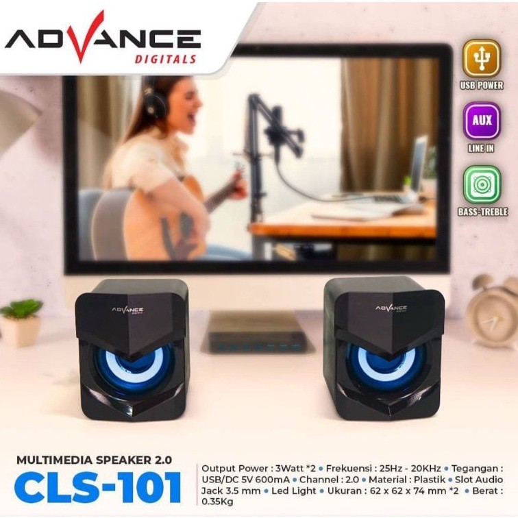 Speaker Advance CLS - 101 Super Bass Rgb Backlit PC Laptop Komputer Speaker LED | Speaker Mini Lapto