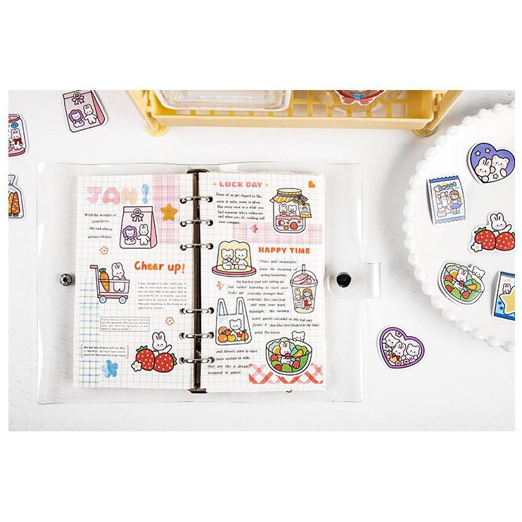 [MILOLI] 46Pcs SWEET DREAMS Deco Sticker DIY Scrapbook Stiker Jurnal Diary Planner Kotak - B0260-7