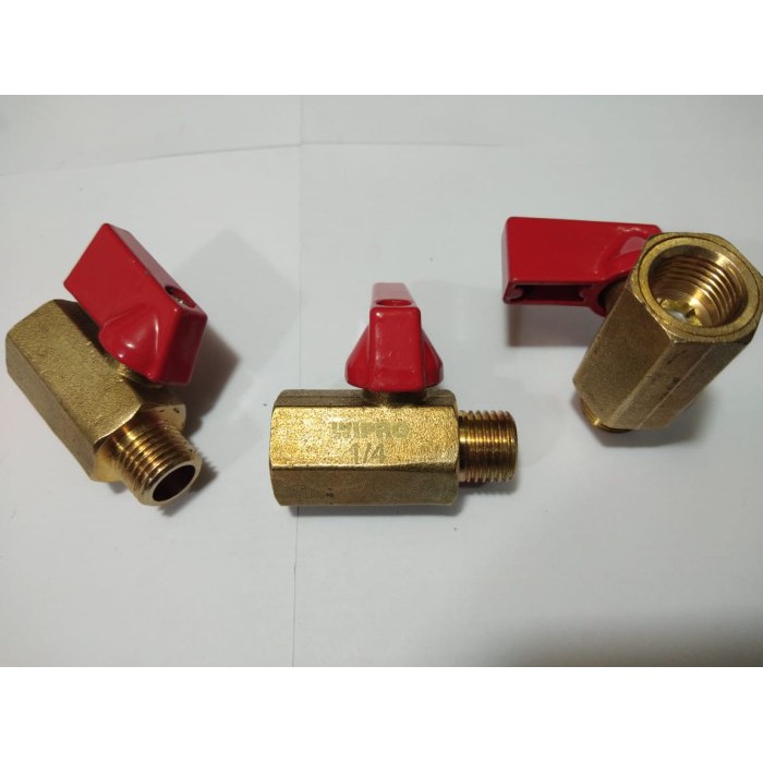 Balvalep Kuningan Mini 1/4&quot; / Stop Kran Kuningan Cubit