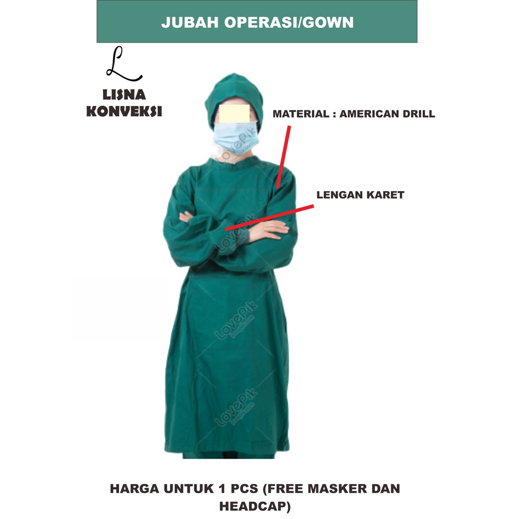 Gown Bedah Operasi Jubah Operasi APD XS-XL