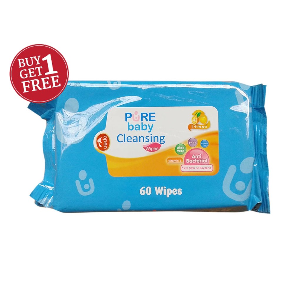 Pure Baby Cleansing Wipes buy 1 get 1 60's