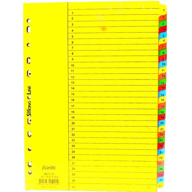 

BISA BAYAR DITEMPAT Bantex Cardboard Divider A4 31 Pages 1-31 6052 |Pembatas Binder Bantex DISKON Kode 1084
