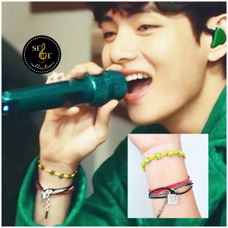 GELANG KIM TAEHYUNG V BTS GREEN FREE POTOCARD