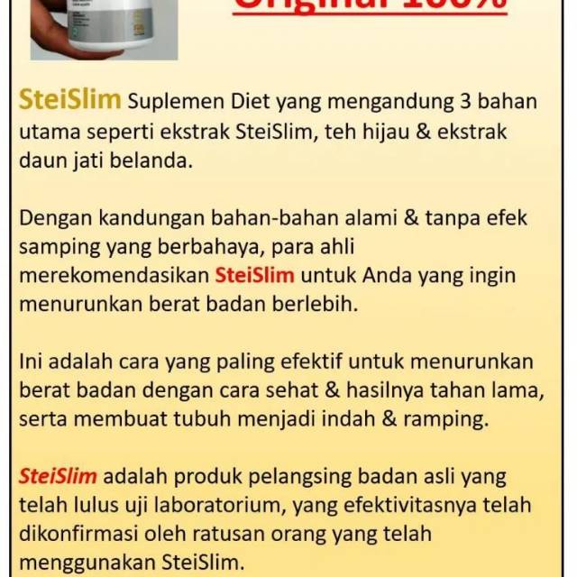 Stei Slim Asli Jamu Obat Pelangsing Badan Herbal Alami Terbukti Nyata Shopee Indonesia