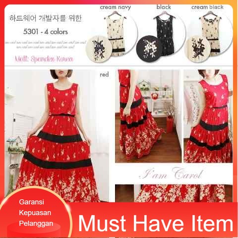 Dress Panjang Tanpa Lengan Wanita Kekinian Korean Style 5301C