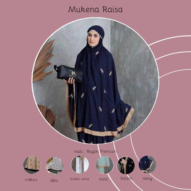 Mukena Raisa Rayon Premium Bordir Timbul