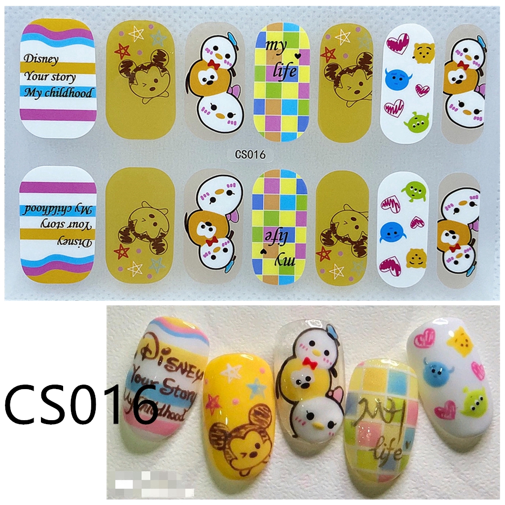 (14Pcs) Stiker Kuku Anti Air Tidak Beracun Untuk Nail Art