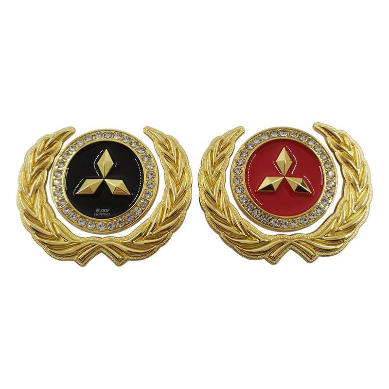 1pc Stiker Emblem Logo Mitsubishi Bahan Metal Untuk Dekorasi Mobil Mitsubishi