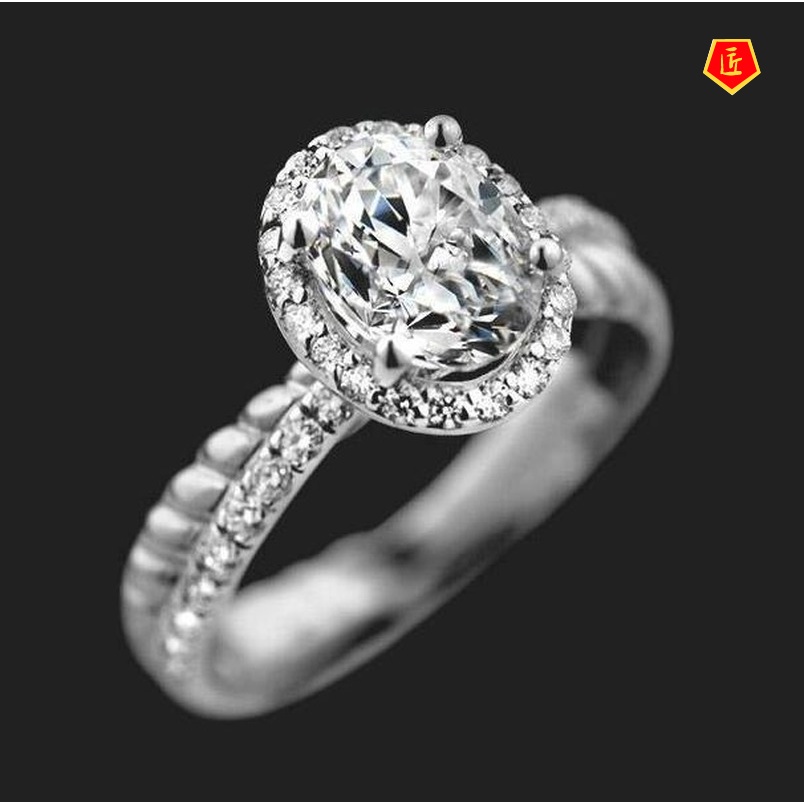 [Ready Stock]Fashion Personality Color Separation Diamond Ring