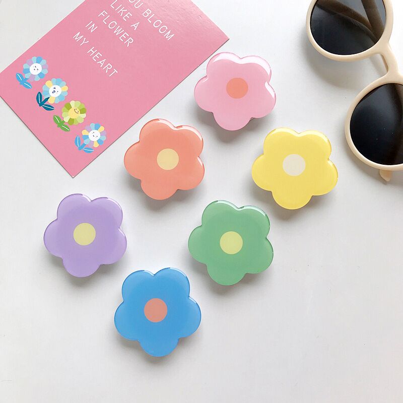 POP SOCKET Popsocket Holder Hp Bahan Akrilik Motif Bunga Gaya Korea