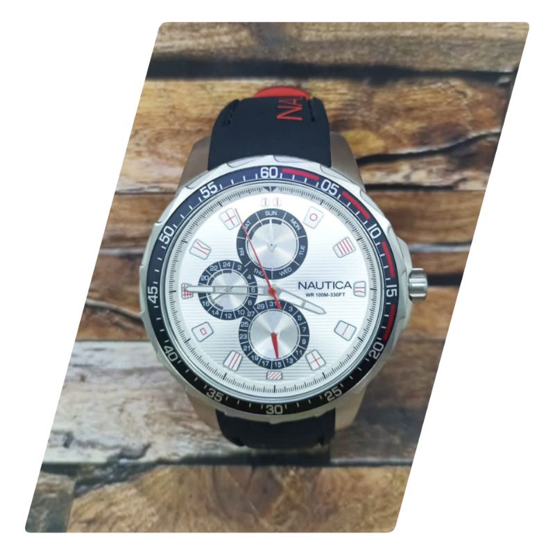 Jam tangan pria NAUTICA NAPCLS117, tali rubber, ORIGINAL, bergaransi resmi internasional.