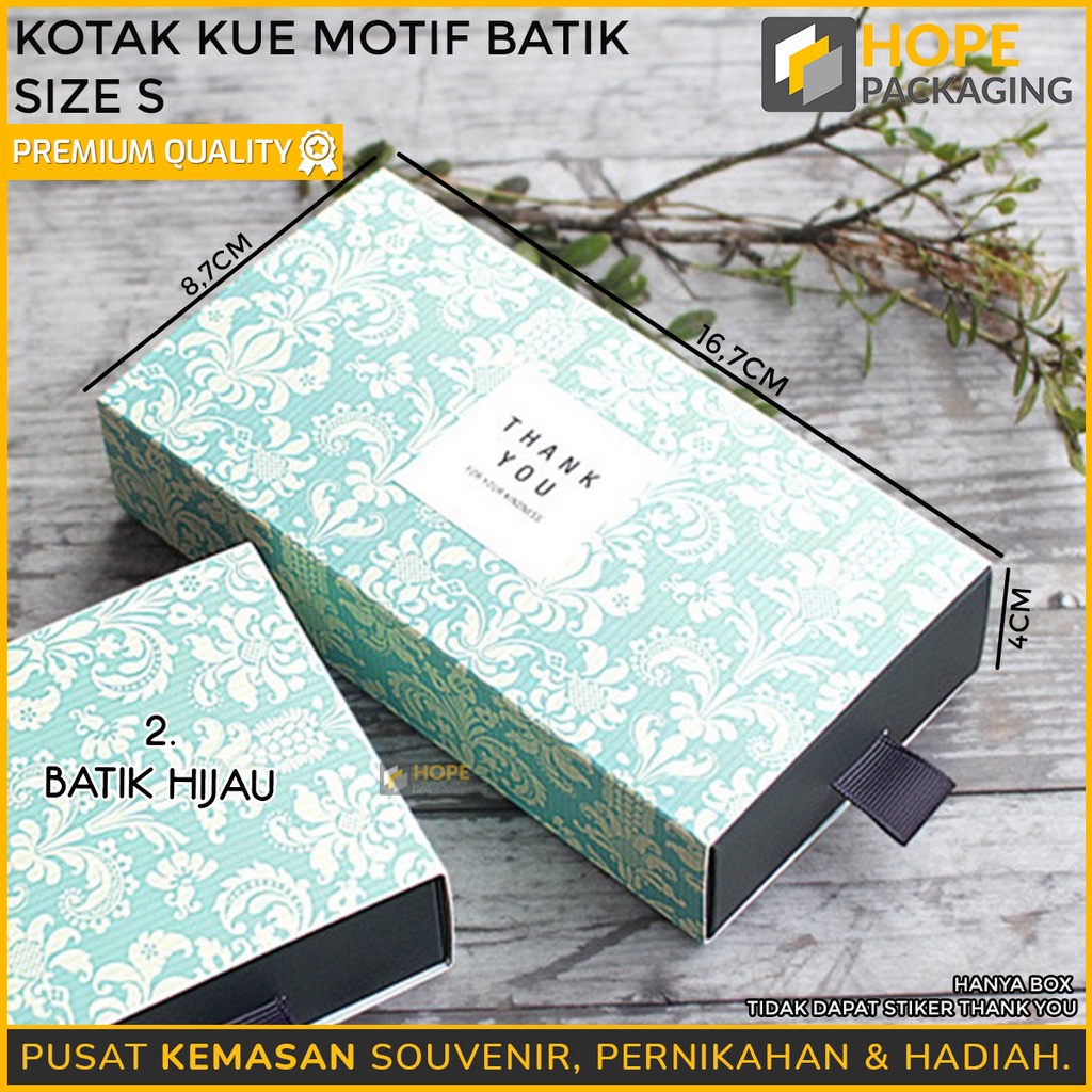 Kotak Kue biskuit Motif Batik S 16.7x8.7x4cm / M  24.5x8.7x4cm Snack box Souvenir kotak dus kemasan hampers motif batik