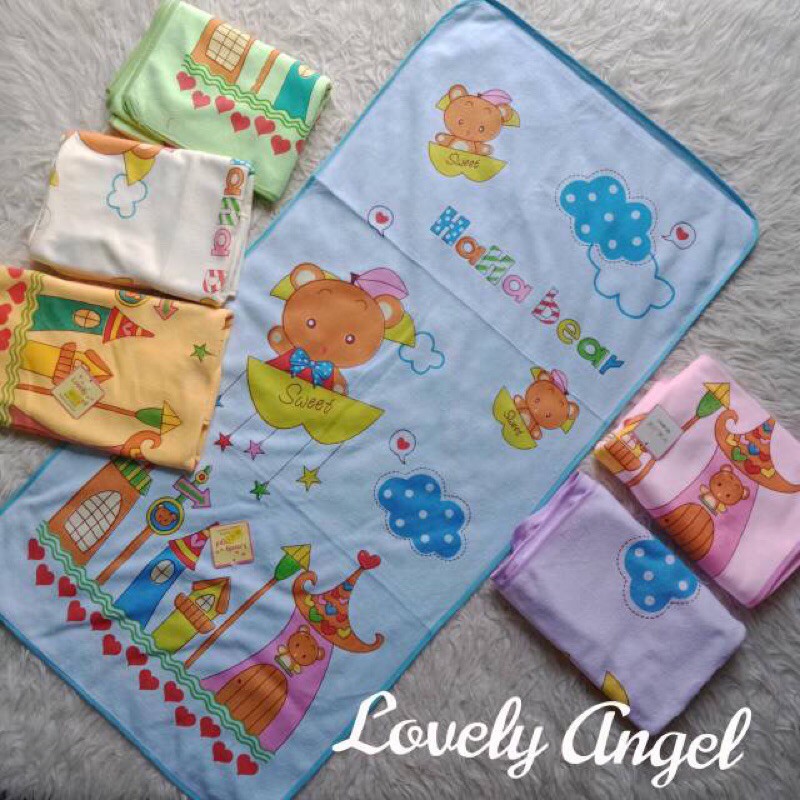 Handuk Bayi 100 x 50 cm Lovely angel Sablon Warna HANDUK TANGGUNG/MEDIUM BAHAN KATUN SERAP AIR AMAN