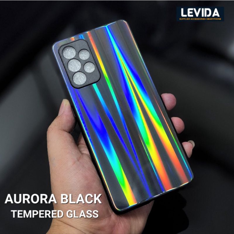 Case Vivo Y91C Vivo Y1s Vivo Z1 Pro Case Aurora Black Tempered Glass Case Premium