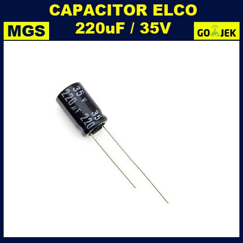 100PCs Elco 220uf 35v / Capacitor Kapasitor 220uf 35v