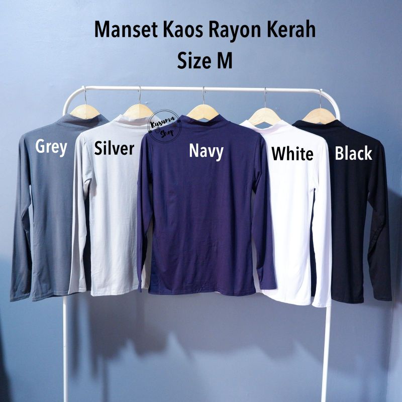 Manset Kaos Rayon Kerah ukuran M Lingkar dada 70cm