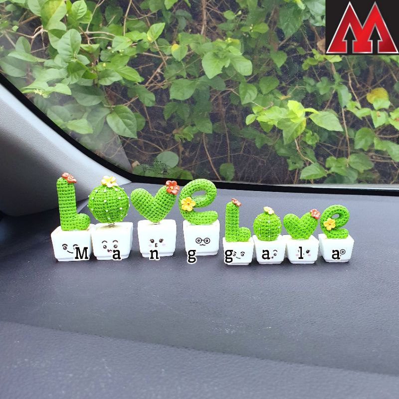 Pajangan Hiasan Patung Figure Figurin Mainan Miniatur Topper Dashboard Mobil Kaktus