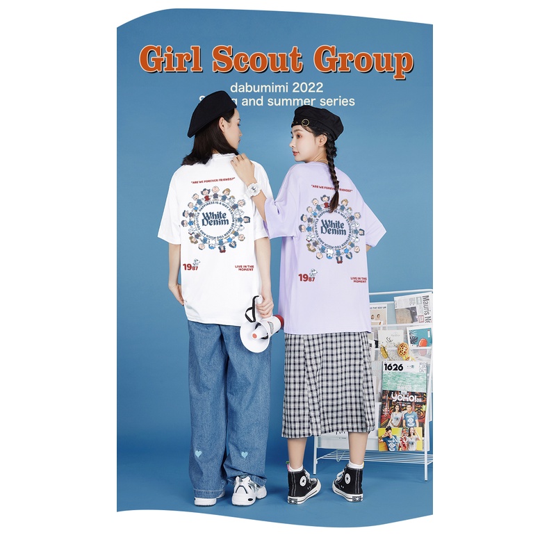 Import Premium Kaos Wanita / Bergaya Print Kerah Bulat T-shirt Tee / Baju Oversize Wanita Murah