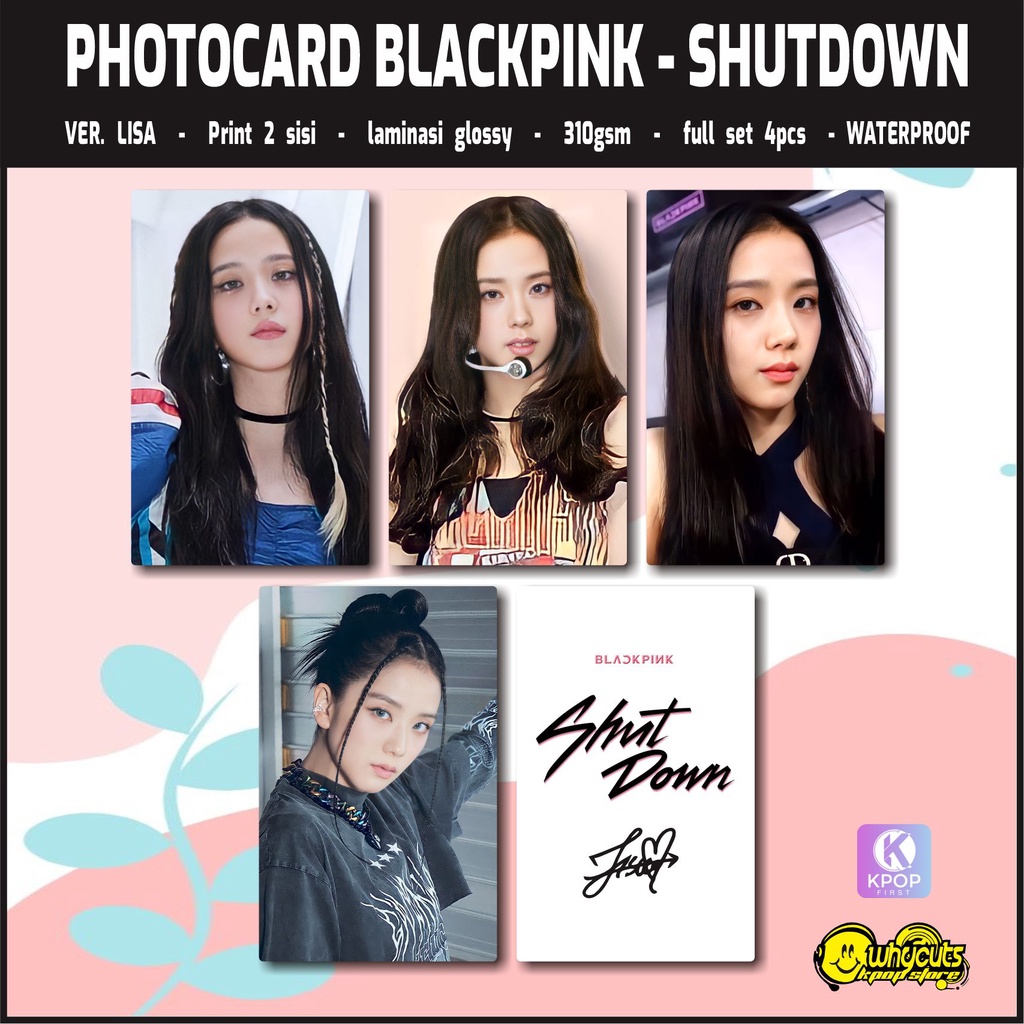 Photocard Set Blackpink Premium Edisi Member / print 2 sisi laminasi glossy / isi 4 pcs anti air tidak luntur