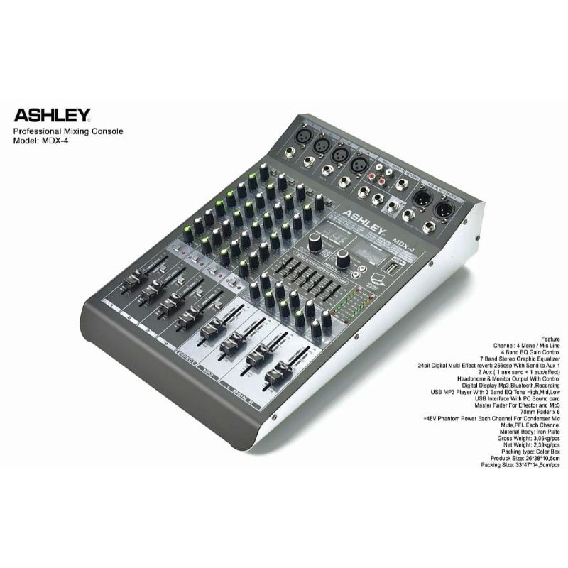Mixer Ashley Mdx4 Ashley Mdx 4 Ashley Mdx-4 Mixer 4ch