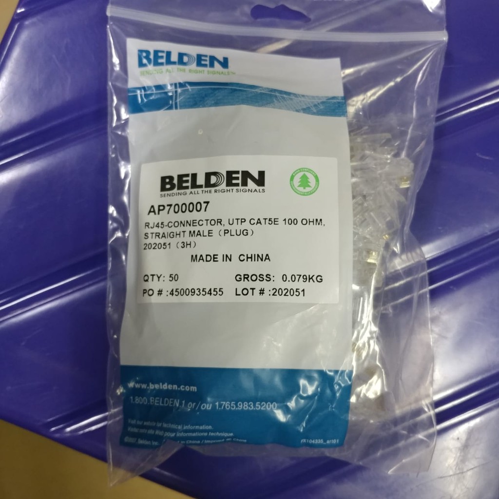 BELDEN RJ45 Cat5e isi 50 pcs Original - RJ 45 Cat 5 Belden AP700007