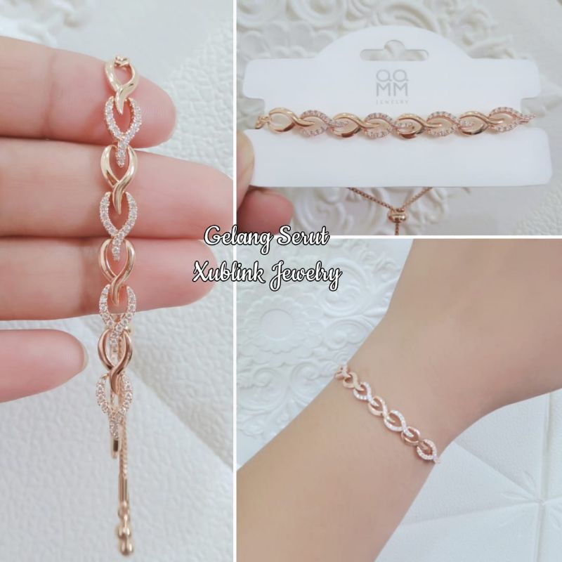 Gelang Serut Titanium Wanita Anti Karat Dan Anti Luntur