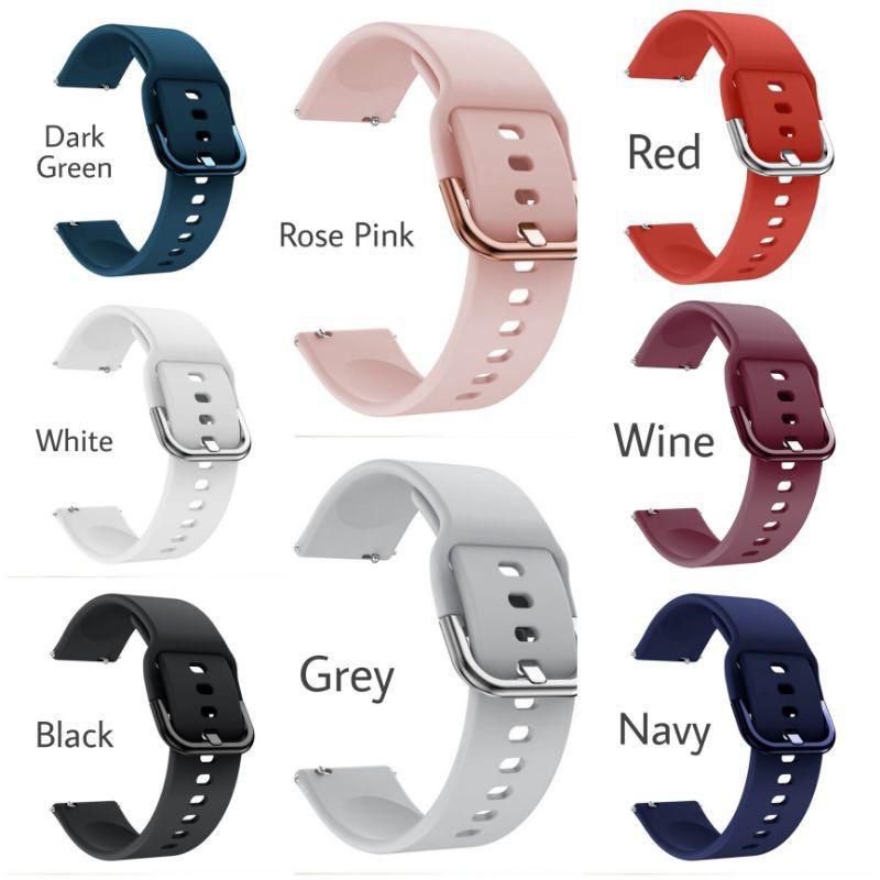 Strap Samsung Galaxy Watch 3 41mm 45mm Tali Jam Rubber Colorful Buckle Model Active