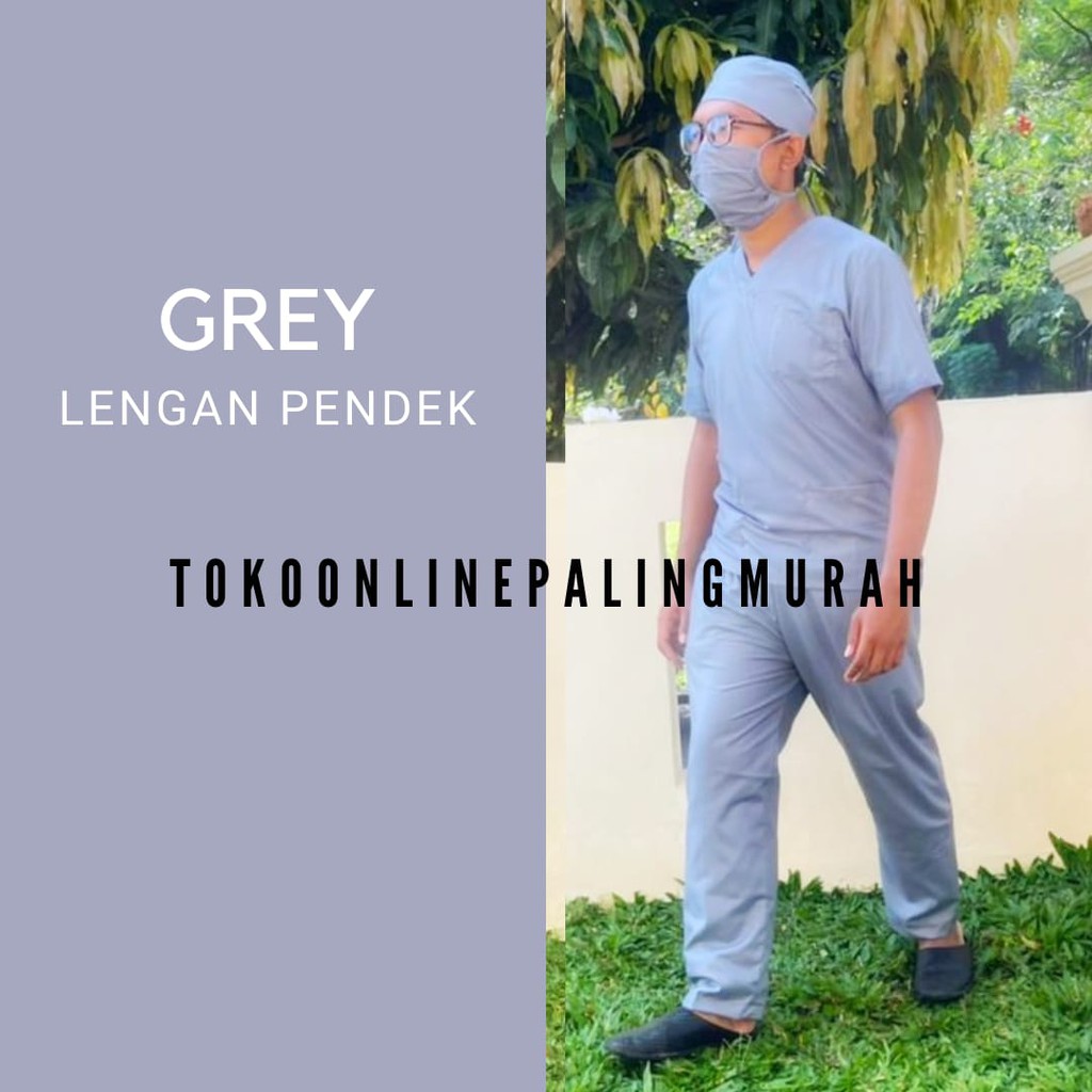 BAJU CELANA JAGA OKA OK PERAWAT/DOKTER LENGAN PENDEK BAHAN TOYOBO PREMIUM