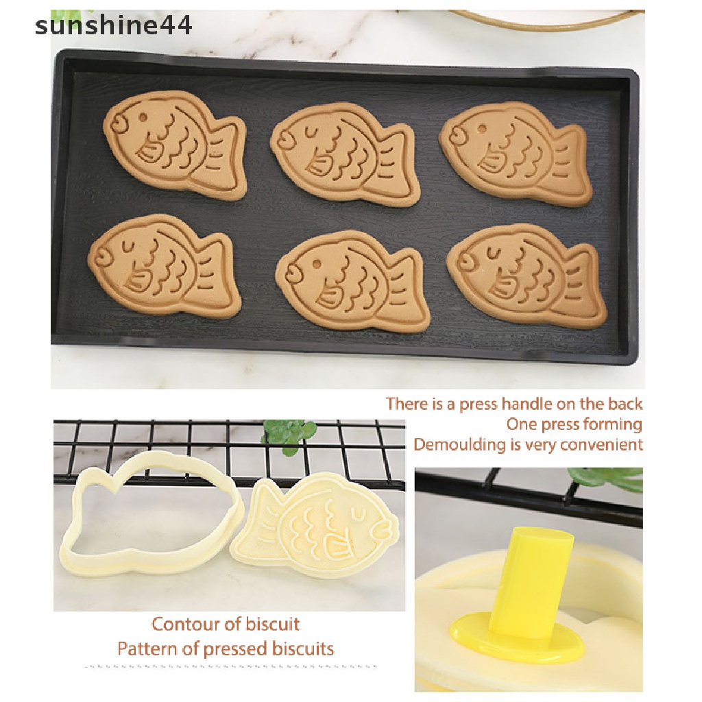 Sunshine Cetakan Kue / Sandwich / Cookie Bentuk Ikan Kecil 3d