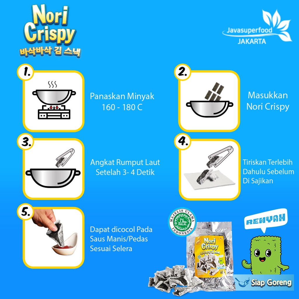 Nori Crispy Seaweed Snack Rumput Laut Kering Krispi 50g