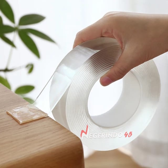 Double Tape Nano Bening Transparan 1M 3M 5M / Nano Tape Bolak Balik