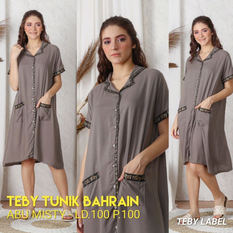 Daster arab Teby BAHRAIN Dress Rayon Midi Tunik Mewah Kekinian