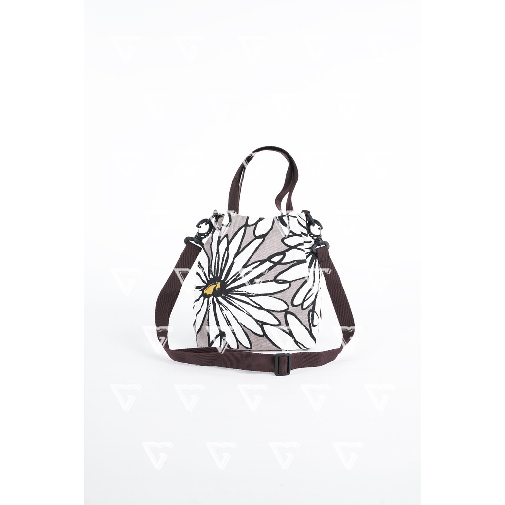 tas sling bag wanita korean style mini kekinian 2021 Motif Matahari Coklat