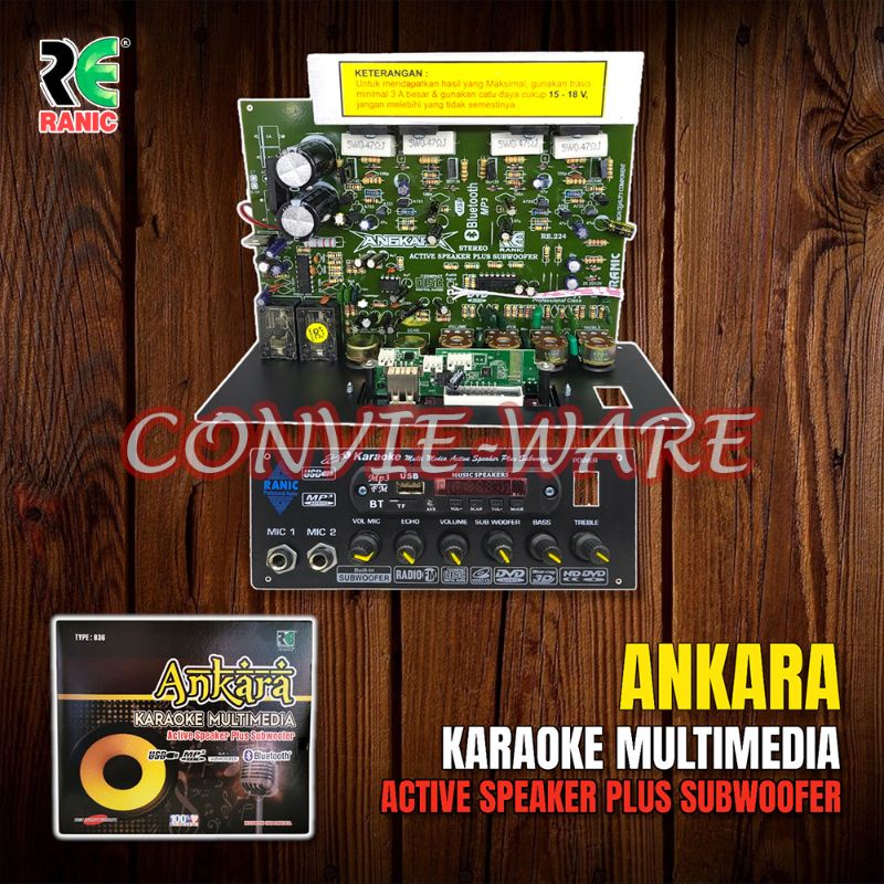 Kit Aktif Speaker Stereo + Subwoofer, Echo, Mic, MP3 Bluetooth 1600w PMPO (ANKARA) RANIC