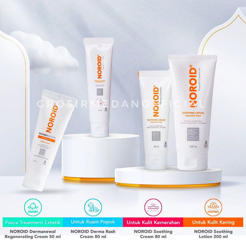 NOROID PELEMBAB KULIT MERAH KERING GATAL - DERMA RASH CREAM - SOOTHING LOTION - SOOTHING CREAM - DERMANEWAL