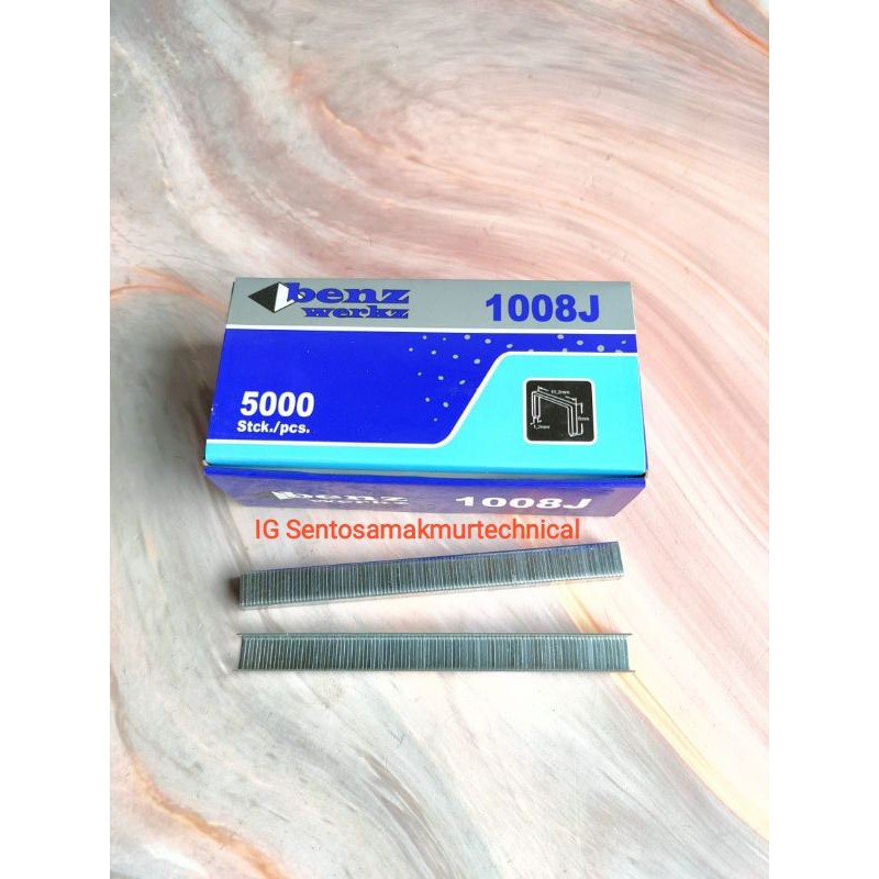 BENZ 1008 J 8 MM Isi Refill Anak Hekter Staples Paku Tembak Angin U 8mm 1008J