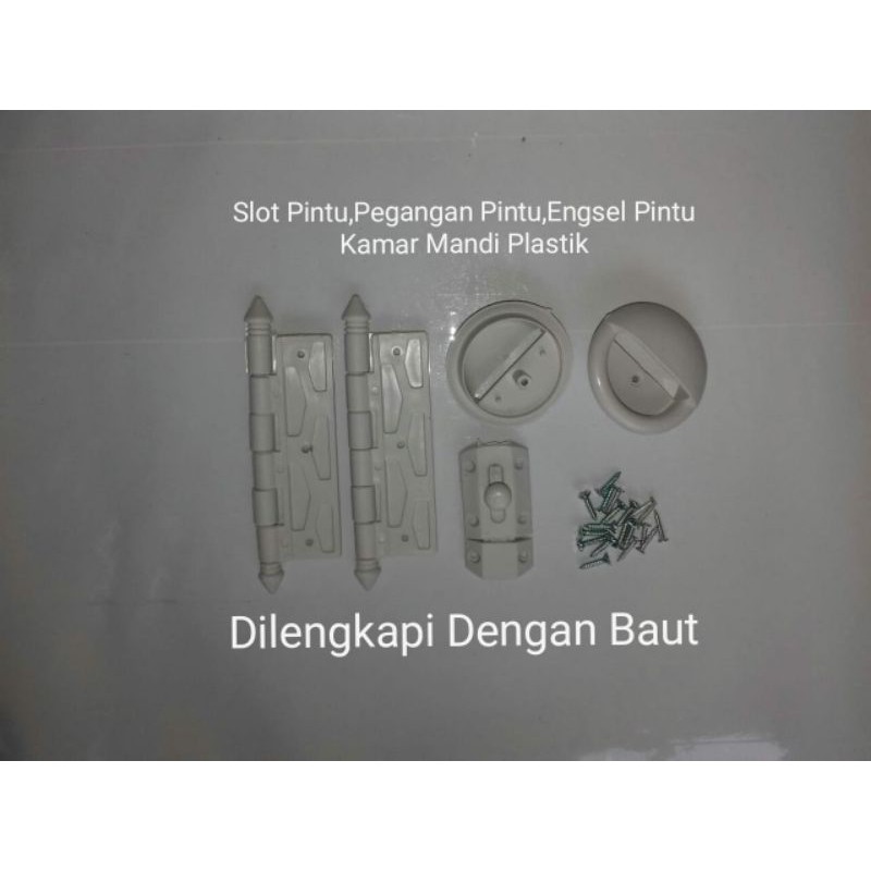 Slot Kunci Pegangan Tutup Penutup Handle Engsel Pintu Kamar Mandi Plastik PVC