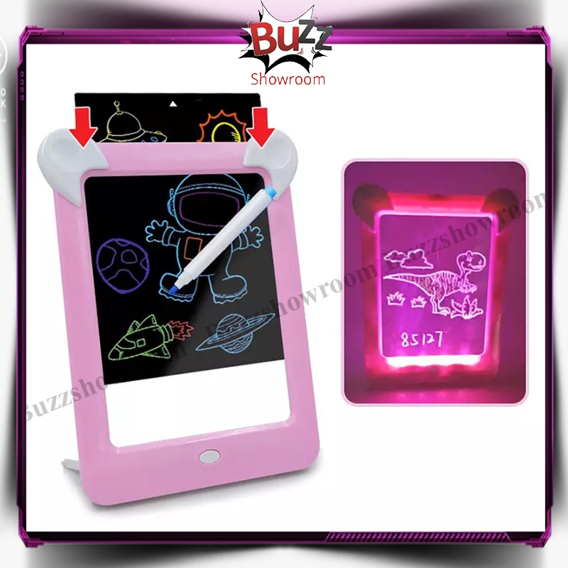 Magic Drawing Board LED Pad Mainan Papan Tulis Belajar Anak