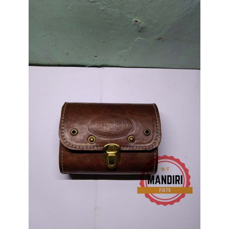 tas kulit sadel sepeda onthel