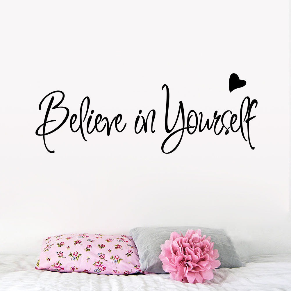DODORY STC002 Stiker Believe in Yourself Sticker Dinding Motivasi Quote Tembok Tempel