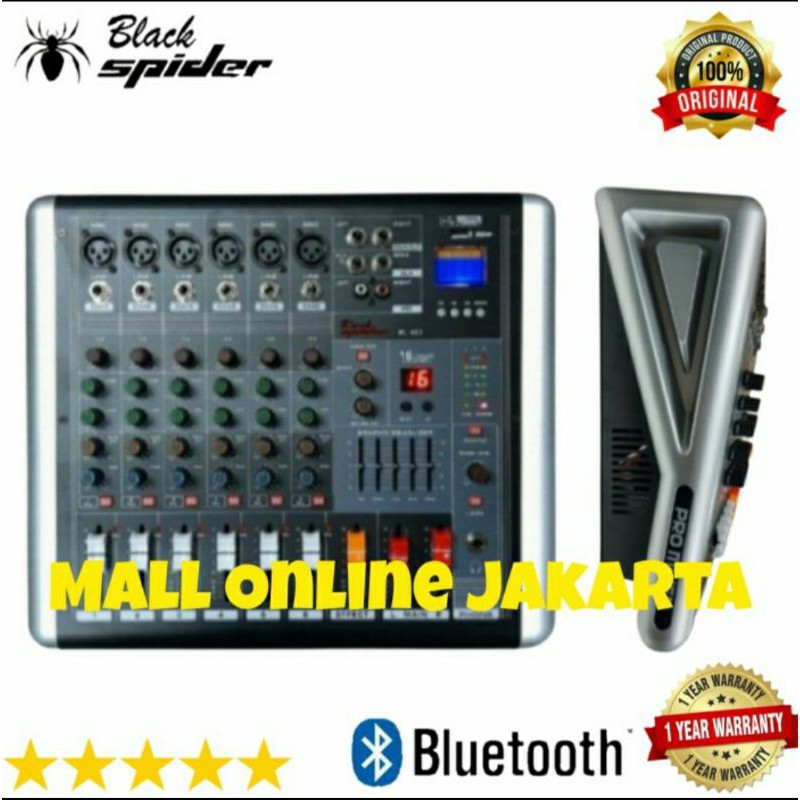 Power Mixer 6 channel Blackspider Ml 603 Original Ml603 bluetooth