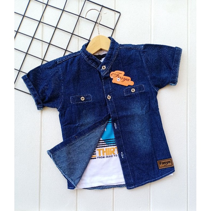 kemeja anak 1-12 thn kemaja jeans