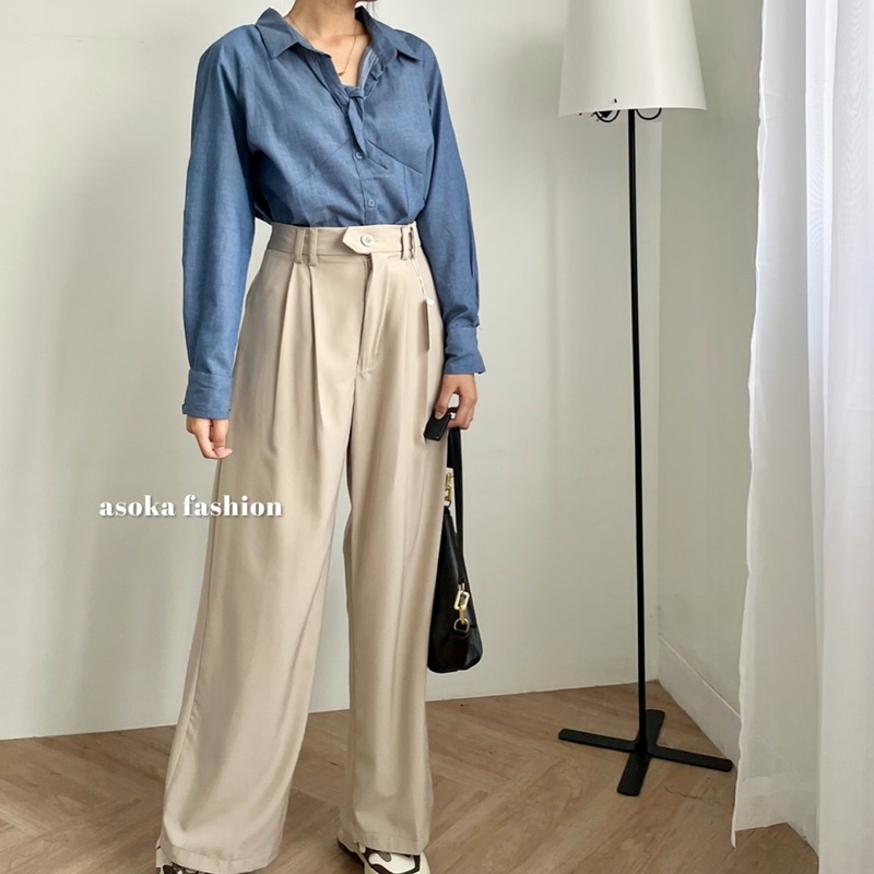 ASOKA NOEL TOP 2120 - Kemeja Wanita Denim Series - Atasan Wanita